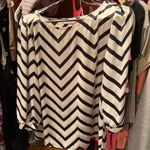 Black and white chevron blouse